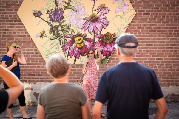 Pollinator Artists Margaret Mug and Annie Daley Poultney Downtown Mural Initiative